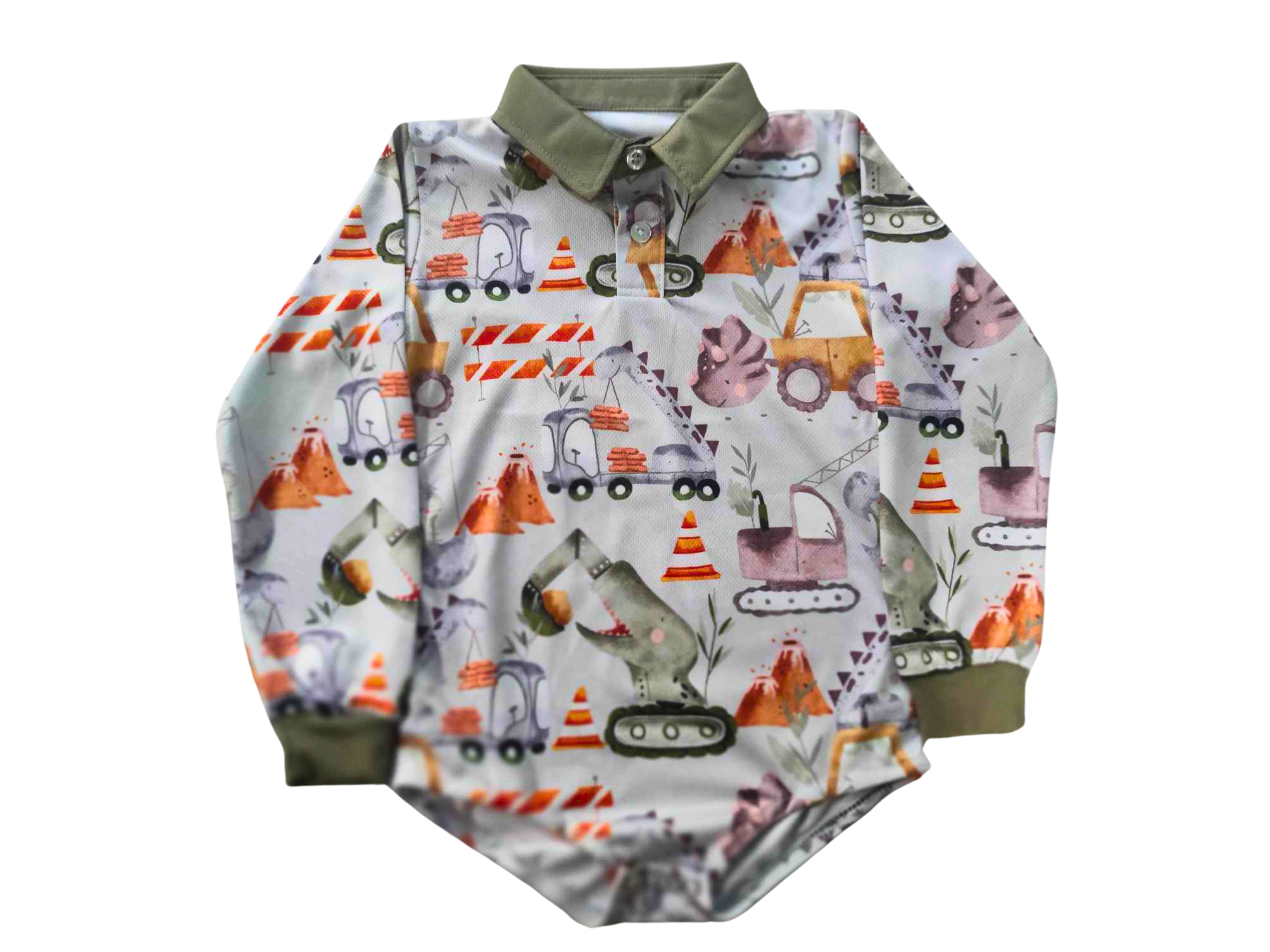 Dino Trucks Baby Fishing Romper & Toddler Fishing Shirt
